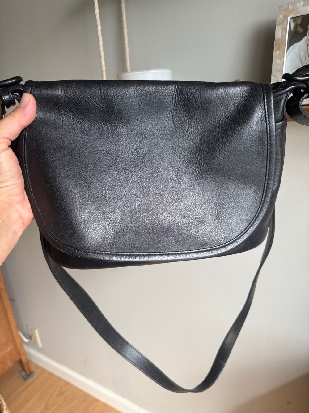 Coach Vintage Soho Fletcher Black Leather Crossbody Saddle Bag